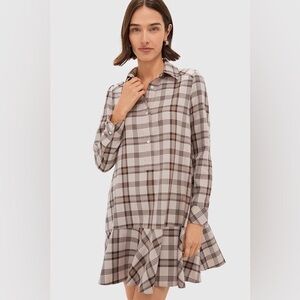 TUCKERNUCK Brown Plaid Callahan Shirt Dress Small